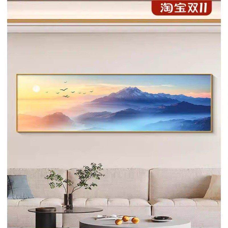 旭日东升客厅东墙装饰画背有靠山沙发后面挂画紫气东来卧室床头画,淘宝优惠券,粉丝福利购,淘宝优惠卷
