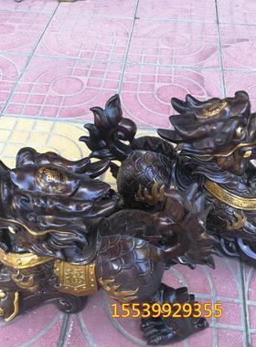 纯铜动物摆件元宝如意财福麒麟一对招财纳福家居工艺品摆设铜器