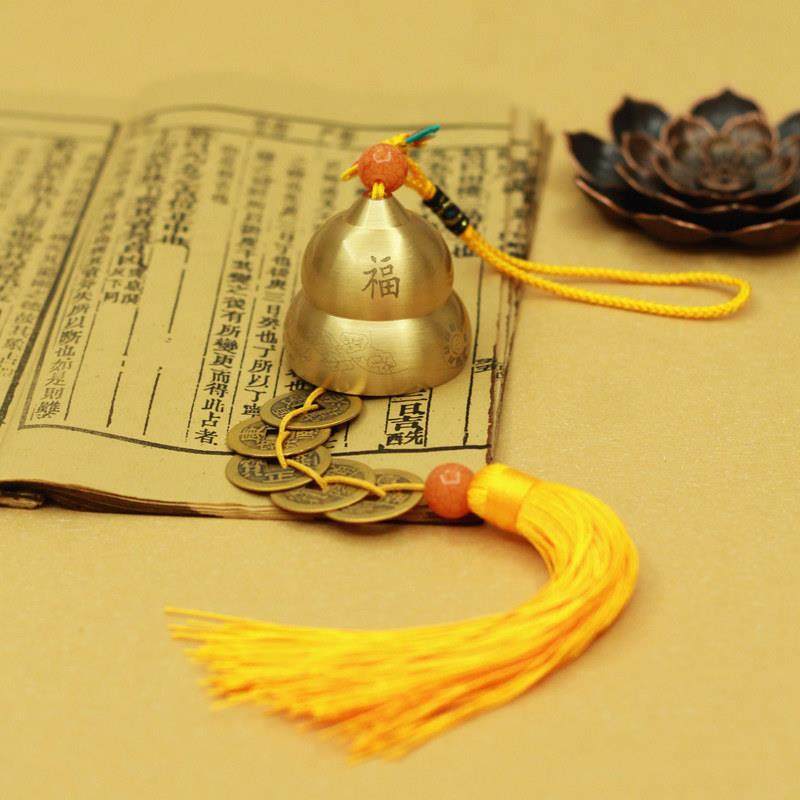 覆古五帝古钱币纯铜葫芦铃铛风铃挂件创意金属店铺家居汽车挂件饰,淘宝优惠券,粉丝福利购,淘宝优惠卷