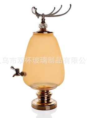 厂家直供欧式带龙头玻璃瓶酒店自助餐冷饮料啤酒红酒药材果汁罐缸