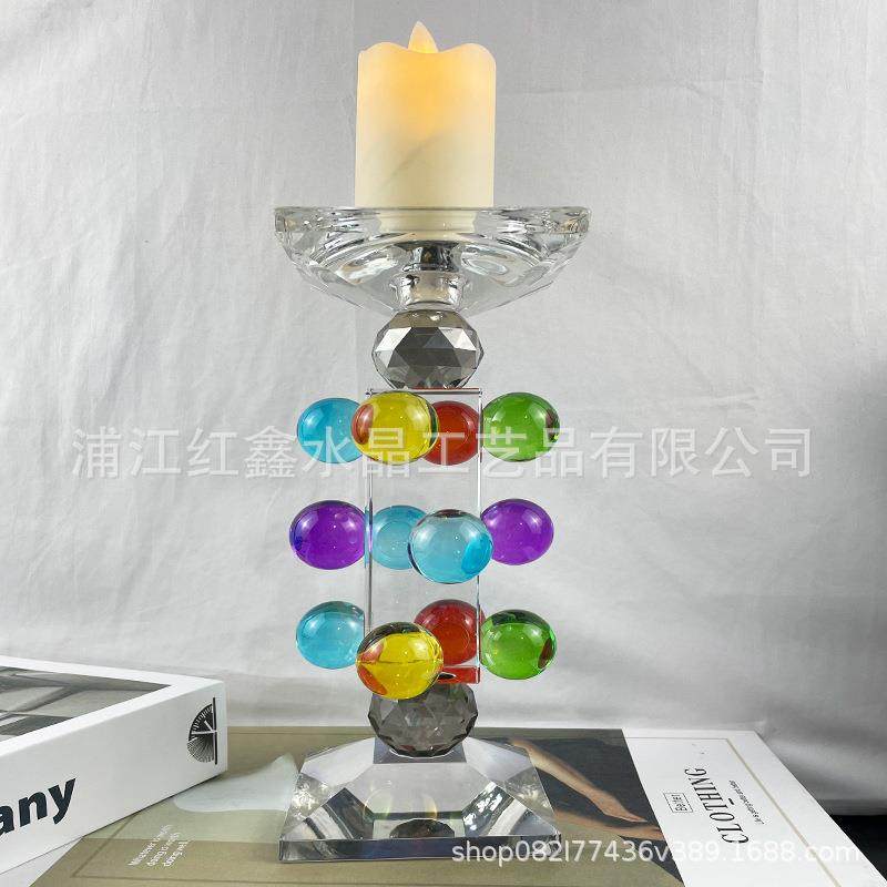 欧式彩色透明水晶玻璃烛台浪漫玻璃蜡烛台特大婚庆家居房装饰摆件,淘宝优惠券,粉丝福利购,淘宝优惠卷