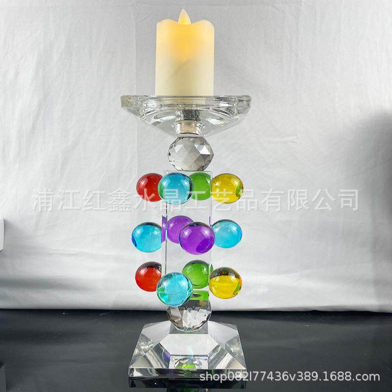 欧式彩色透明水晶玻璃烛台浪漫玻璃蜡烛台特大婚庆家居房装饰摆件,淘宝优惠券,粉丝福利购,淘宝优惠卷