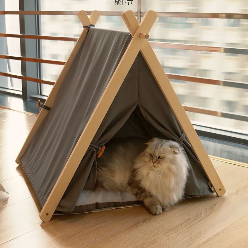 宠物帐篷网红猫窝猫房子可拆洗封闭式宠物床泰迪比室内狗窝狗房厂 - 图0