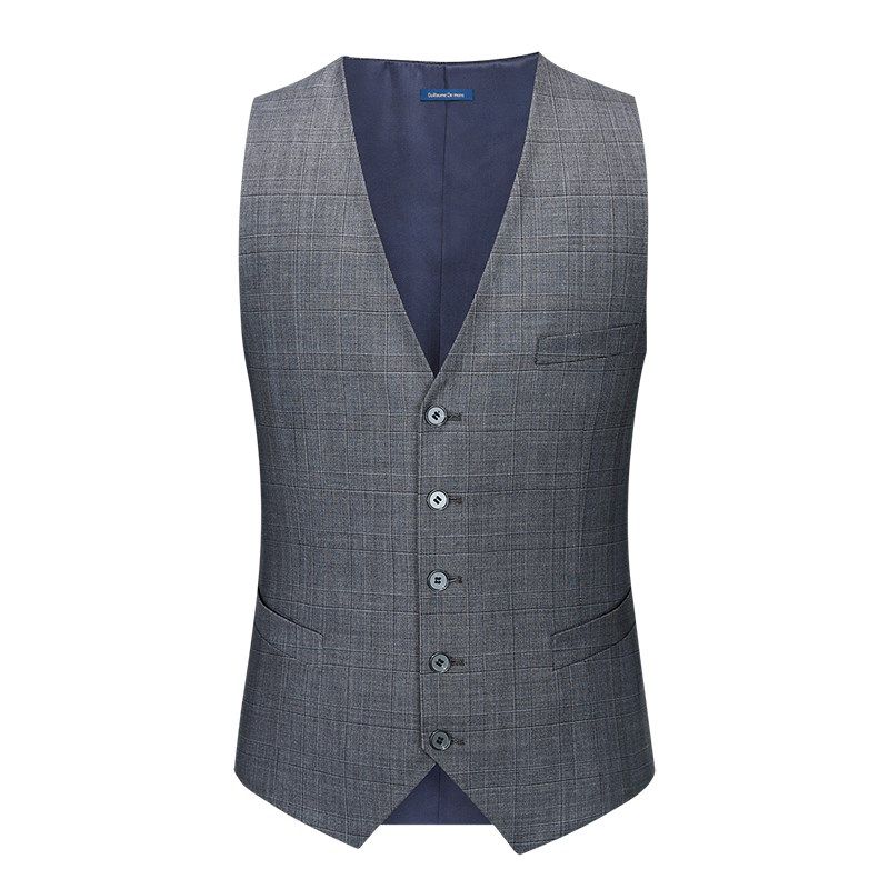 【澳嘉】男士纯羊毛格子西装马甲商务休闲背心修身灰色西服马夹,淘宝优惠券,粉丝福利购,淘宝优惠卷