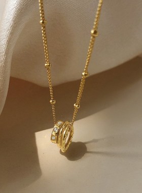 2023年新款潮项链女轻奢小众设计感高级礼物圆圈锁骨链百搭圆珠