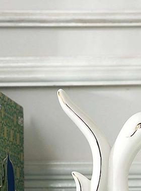 创意情侣天鹅结婚礼物摆件家居装饰品陶瓷工艺品时尚新房婚房摆设