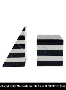 现代简单的家庭装饰可访问的豪华大理石正方形三角形几何书尾书尾