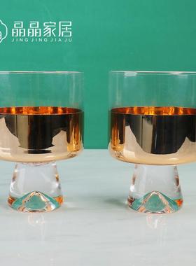 网红轻奢北欧渐变玫瑰金红酒杯醒酒器皿摆件样板房餐桌家用装饰品