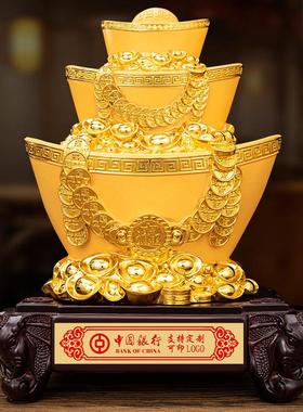 金元宝摆件存钱罐 财富高升办公室店铺招财装饰开 业礼品祇进不出