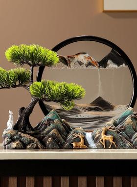 新中式创意解压办公室酒柜电视柜玄关流沙画摆件沙漏摆设乔迁礼物