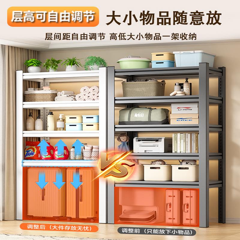 家用货架阳台置物架多层落地下空式架子储藏室收纳层架置物架展示 - 图1