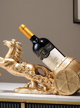 新家客厅酒柜马到成功红酒架子摆件高端大气办公室装饰品乔迁礼物