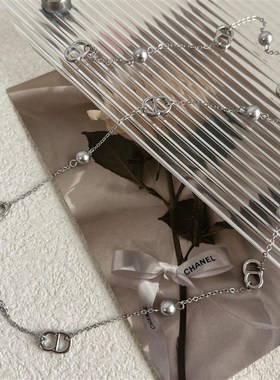 高级感时尚长款猪鼻子珍珠项链 小众设计甜酷锁骨链气质百搭项链