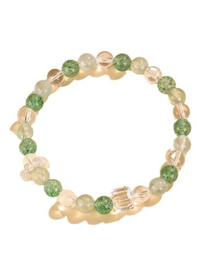 新品白水晶方糖串珠手链女小众高级感草莓晶葡萄石手串首饰