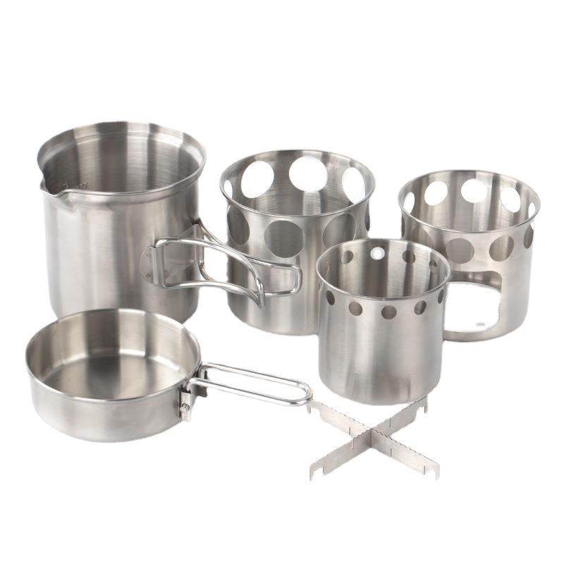 苏米户外不锈钢防风柴火炉便携野营炉取暖炉烤火炉套锅套装,淘宝优惠券,粉丝福利购,淘宝优惠卷