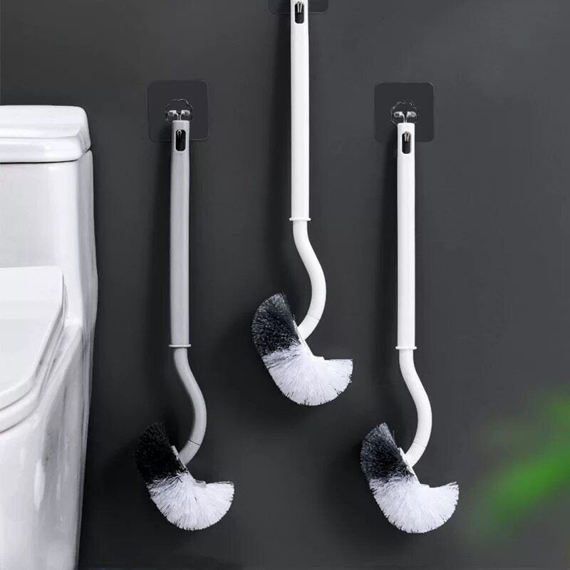 Household no dead angle extended handle wall-mounted toilet brush