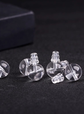 DIY天然白水晶圆形三通佛头手链