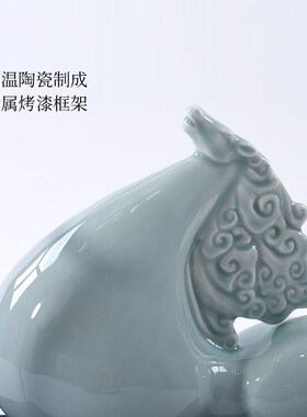 新中式陶瓷马摆件售楼处餐厅客厅电视H柜玄关办公室工艺品软装饰