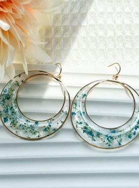 金属圆环压花树脂吊坠发光项链个性纯手工情侣男女生日礼物