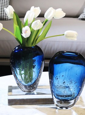 琉璃轻奢气泡花瓶摆件现代简约客厅餐桌玄关电视柜插花花器装饰品