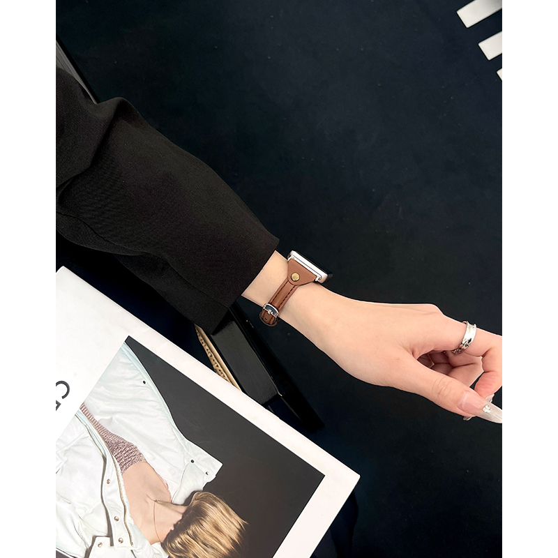 澈屿【单钉小蛮腰】适用苹果S10手表S9表带iwatch9新款10applewatch8真皮手表带代高级S7女7时尚S6se腕带 - 图2