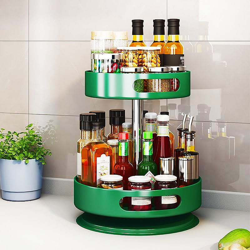 德国highend厨房360度旋转调料置物架调味品家用油盐圆形收纳盒架 - 图0