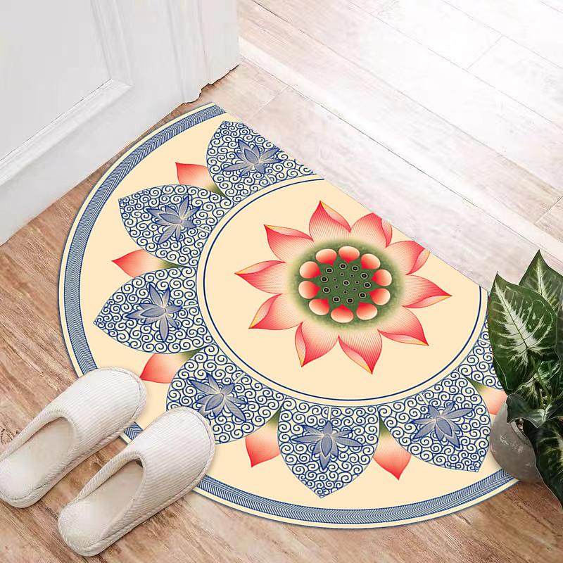 中式半圆形地毯进门入户门垫卧室地毯吊篮定制中国风禅意复古地垫,淘宝优惠券,粉丝福利购,淘宝优惠卷