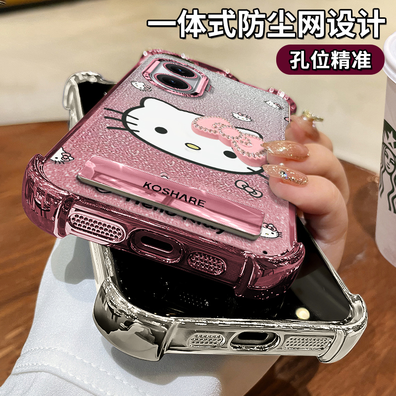 适用红米Turbo4Pro手机壳Turbo3蝴蝶结KT猫radmi小米note14Pro+新款女13/12全包透明11电镀四角防摔10小清新 - 图3