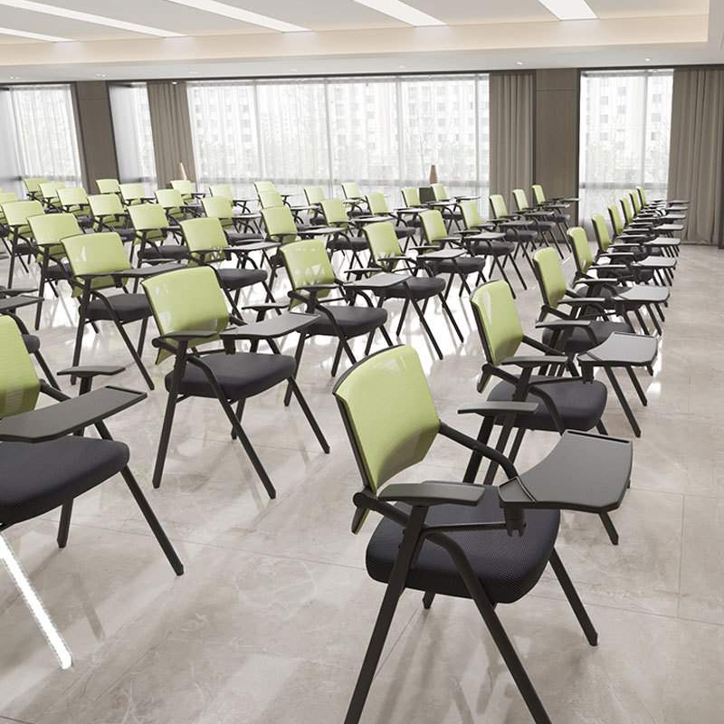 折叠培训椅带写字板座椅网布办公可折叠会议坐椅教室带轮培训椅 - 图0