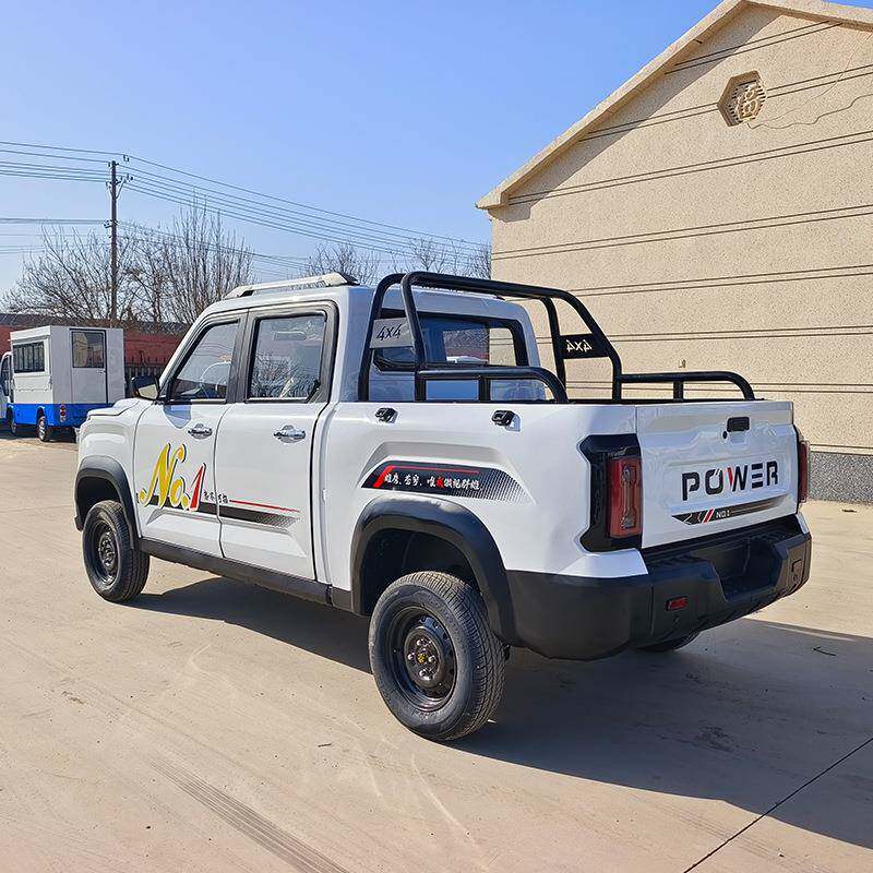 电动巡逻皮卡车两排五座电动四轮景区园区厂区巡修安保拉货货斗车 - 图0