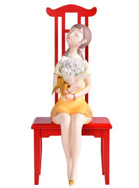 极速德化白瓷陶瓷人物美女少女仕女G雕塑艺术收藏品家居客厅摆件