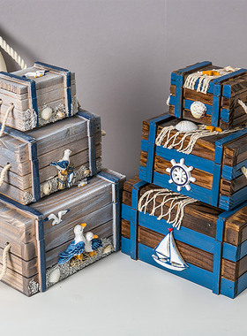 极速木质迷你桌面床头收纳盒票据化妆品收纳柜小抽U屉挂墙地中海