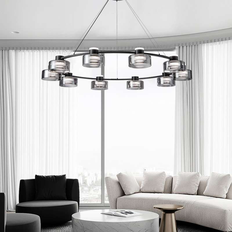 意式极简高端玻璃现代客厅吊灯简约创意北欧LED别墅餐厅卧室主灯 - 图1