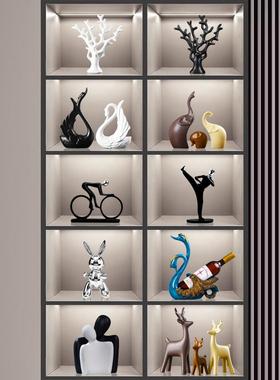 轻奢高档家居客厅摆件电视柜酒柜暴力熊红酒架餐边柜装饰品办公室