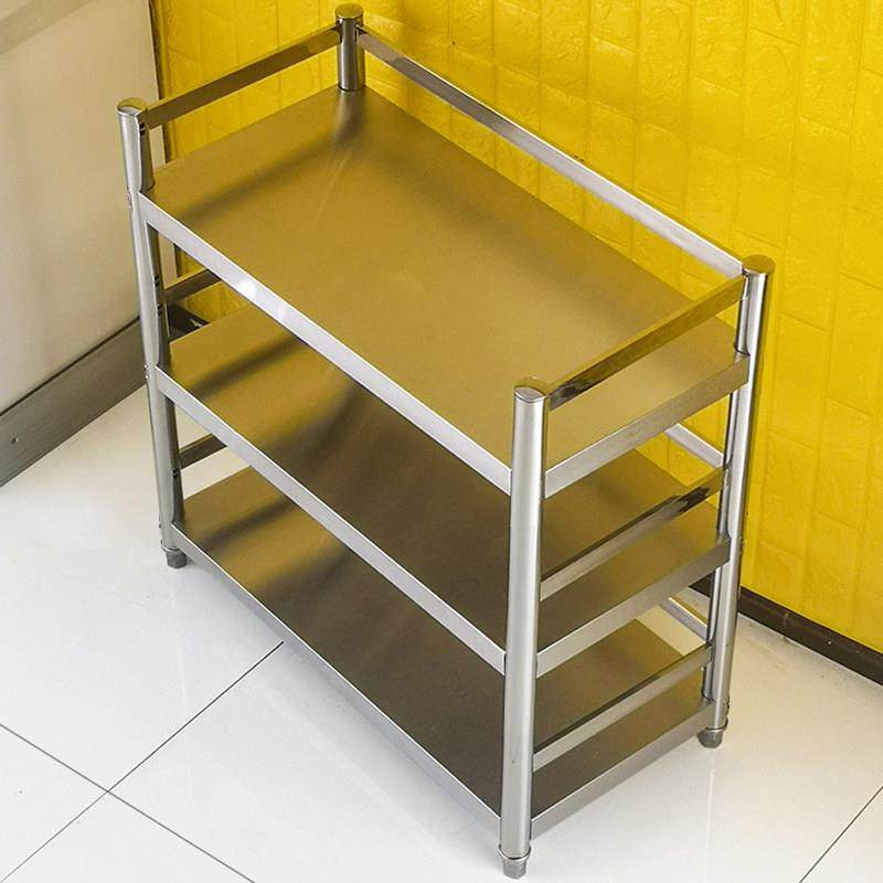 不锈钢置物架护栏款厨房多功能落地式多层收纳家用储物层柜调料架,淘宝优惠券,粉丝福利购,淘宝优惠卷