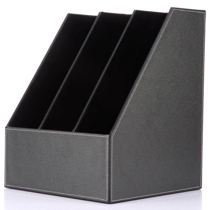 厂家直供文件框商务办公用品皮革三联文件架创意A4资料收纳架筐座,淘宝优惠券,粉丝福利购,淘宝优惠卷