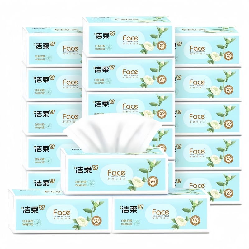 大包抽纸白茶花香20包纸巾可湿水餐巾纸家用实惠装卫生纸面巾纸抽 - 图3