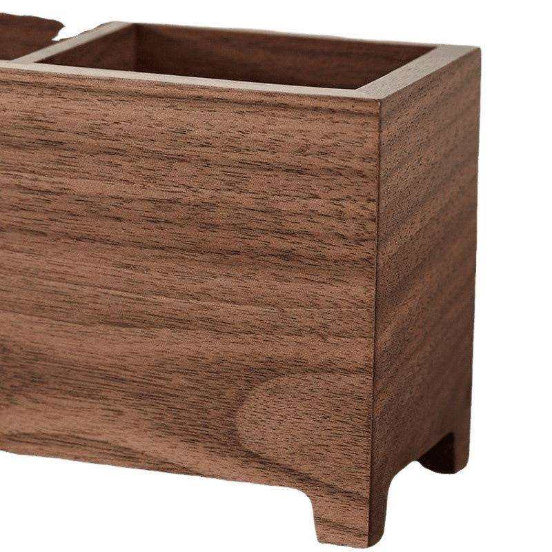 材质优良色泽温润黑胡桃木笔筒万年历木质收纳盒桌面办公室用品摆,淘宝优惠券,粉丝福利购,淘宝优惠卷