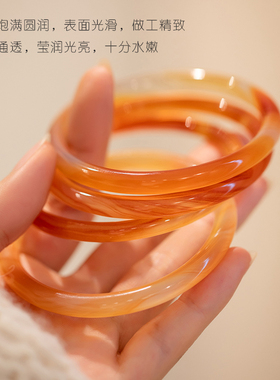 极速网红a新品水冰透温润玉髓美人条手镯气质国风小众细条叮当镯