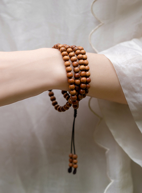 极速老山檀香手串108颗 印度老山檀佛珠檀香木Q项链女珠男安神黑