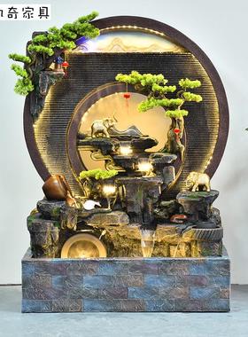 极速水幕墙假山喷泉落地景v观摆件流水屏风酒店前台别墅花园鱼池