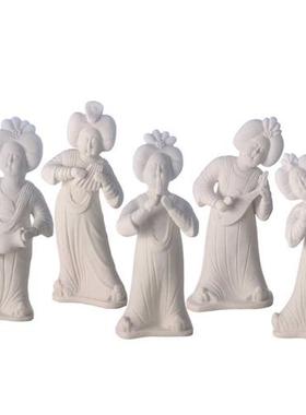 极速新中式古代奏乐人q物摆件家居样板间玄关仕女雕塑摆设博古架