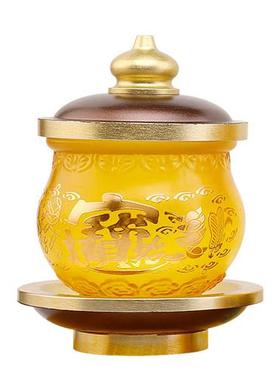 极速琉璃供水杯供佛杯家用圣水杯佛前供杯K观音菩萨净水杯莲花招