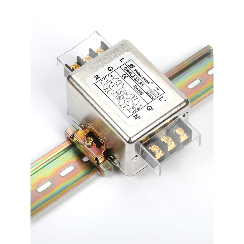 EMI单相交流电源滤波器220v抗干扰CW4L2-10A-R1导轨端子10A20A30A - 图0