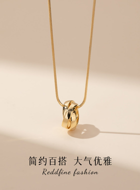 金色毛衣链长款双环项链女2025新爆款精致高级感小众配装饰链秋冬
