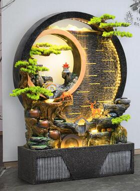 水幕墙庭院装饰别墅鱼池喷泉景观流水客厅隔断假山办公室玄关摆件