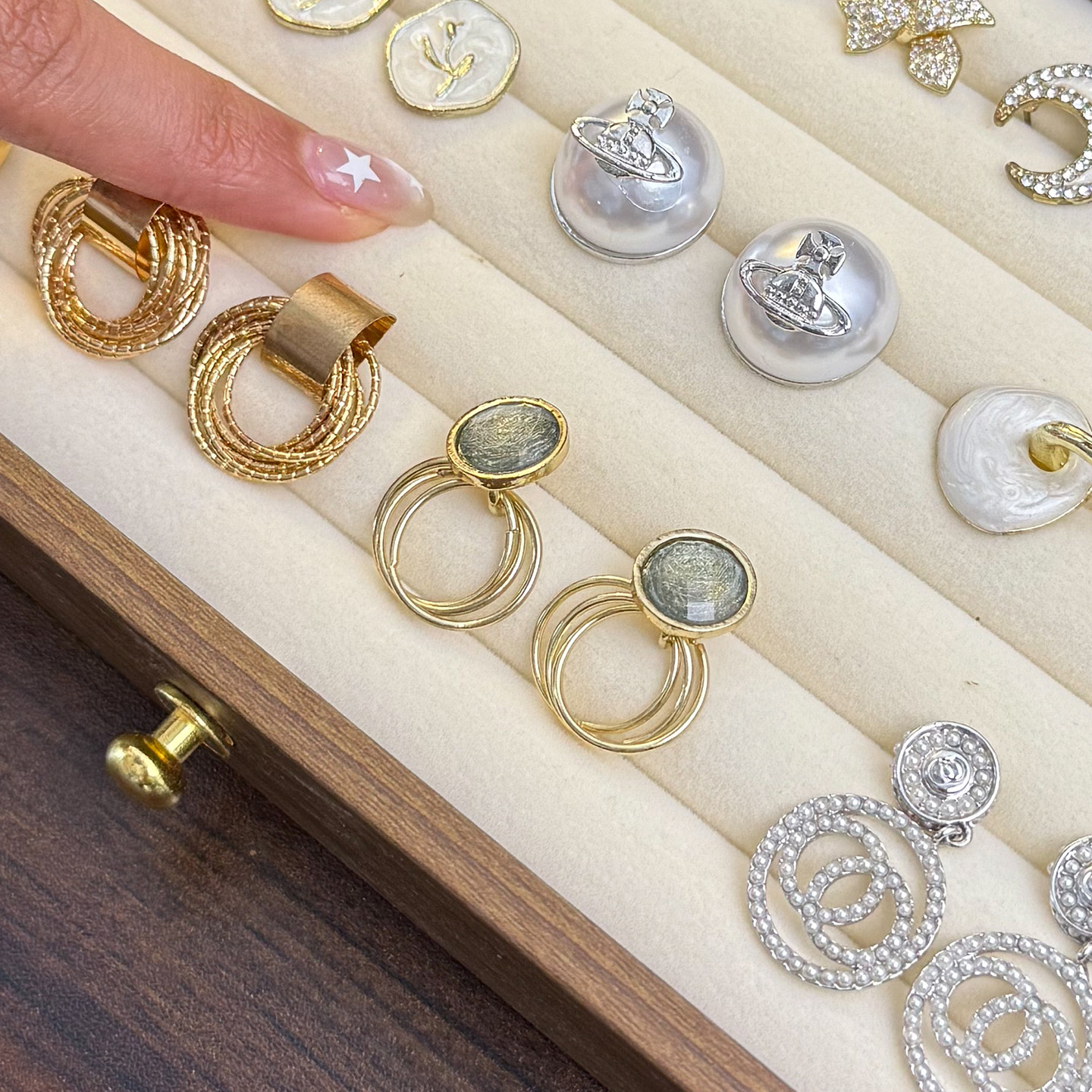 首饰收纳盒高档精致胡桃木纹大容量耳钉项链饰品头饰手饰收纳盒子,淘宝优惠券,粉丝福利购,淘宝优惠卷