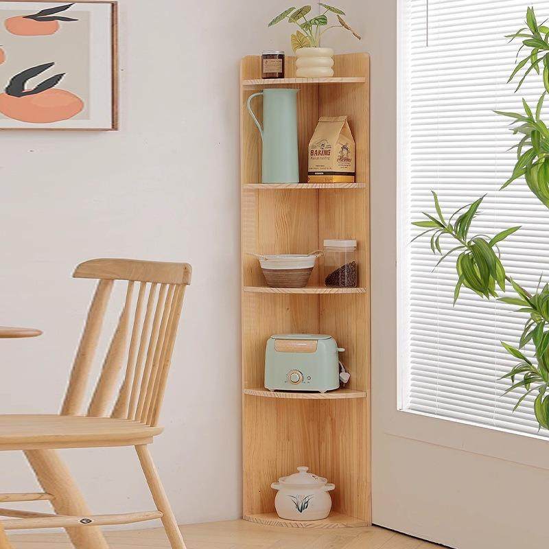 拐角落地三角边柜实木置物架客厅卧室多层墙角扇形转角实木角柜子,淘宝优惠券,粉丝福利购,淘宝优惠卷