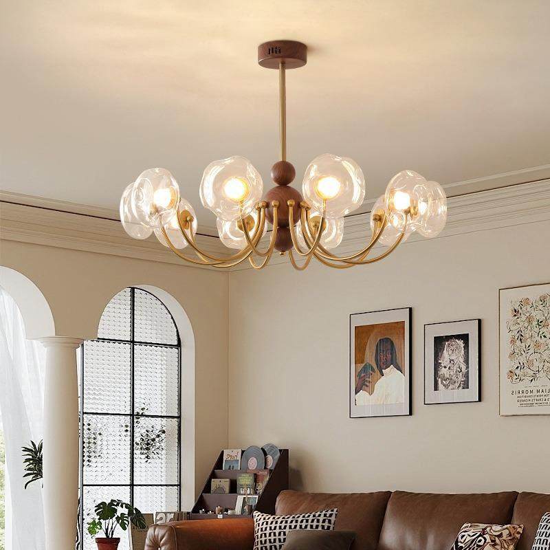 法式中古风客厅吊灯客厅灯新中式魔豆玻璃灯罩美式复古LED护眼灯,淘宝优惠券,粉丝福利购,淘宝优惠卷