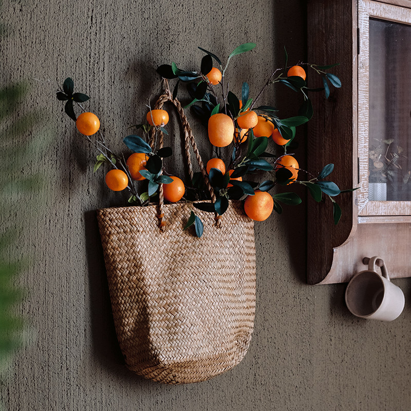 大吉大利仿真橘子树枝插花摆件假花桔子装饰客厅餐桌新年花艺摆设,淘宝优惠券,粉丝福利购,淘宝优惠卷